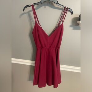 Burgundy cross back dress